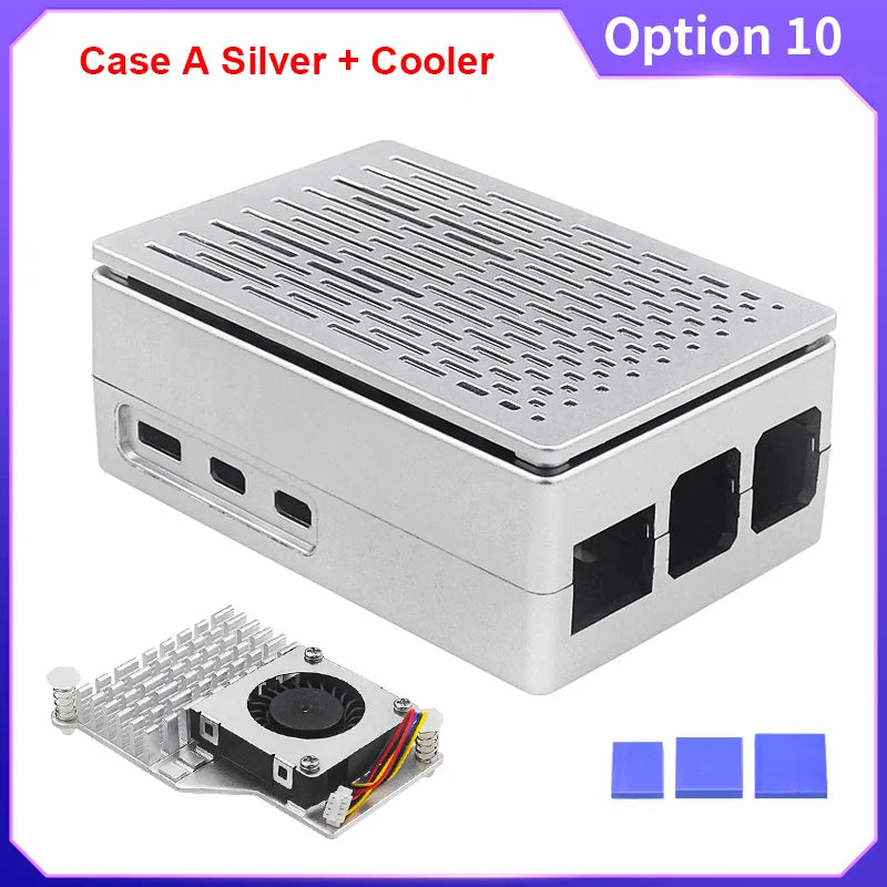 Raspberry Pi 5 ABS Case Black Silver Plastic Shell Optional PWM Cooling Fan Protection Box for Raspberry Pi 5