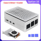 Raspberry Pi 5 ABS Case Black Silver Plastic Shell Optional PWM Cooling Fan Protection Box for Raspberry Pi 5