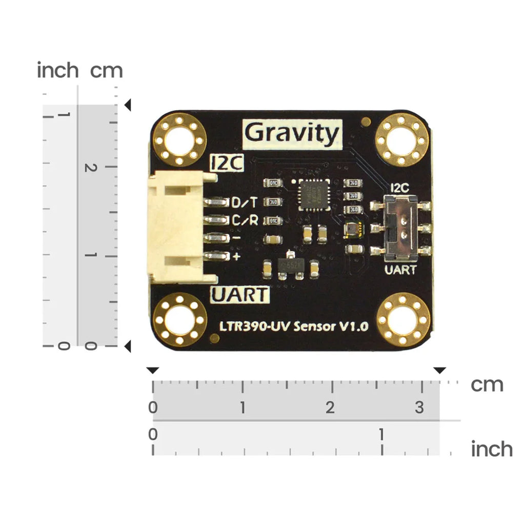DFRobot Gravity LTR390 UV Light Sensor 280 to 430nm UVA UVB Support I2C UART 3.3V or 5V for Light intensity detection Weather