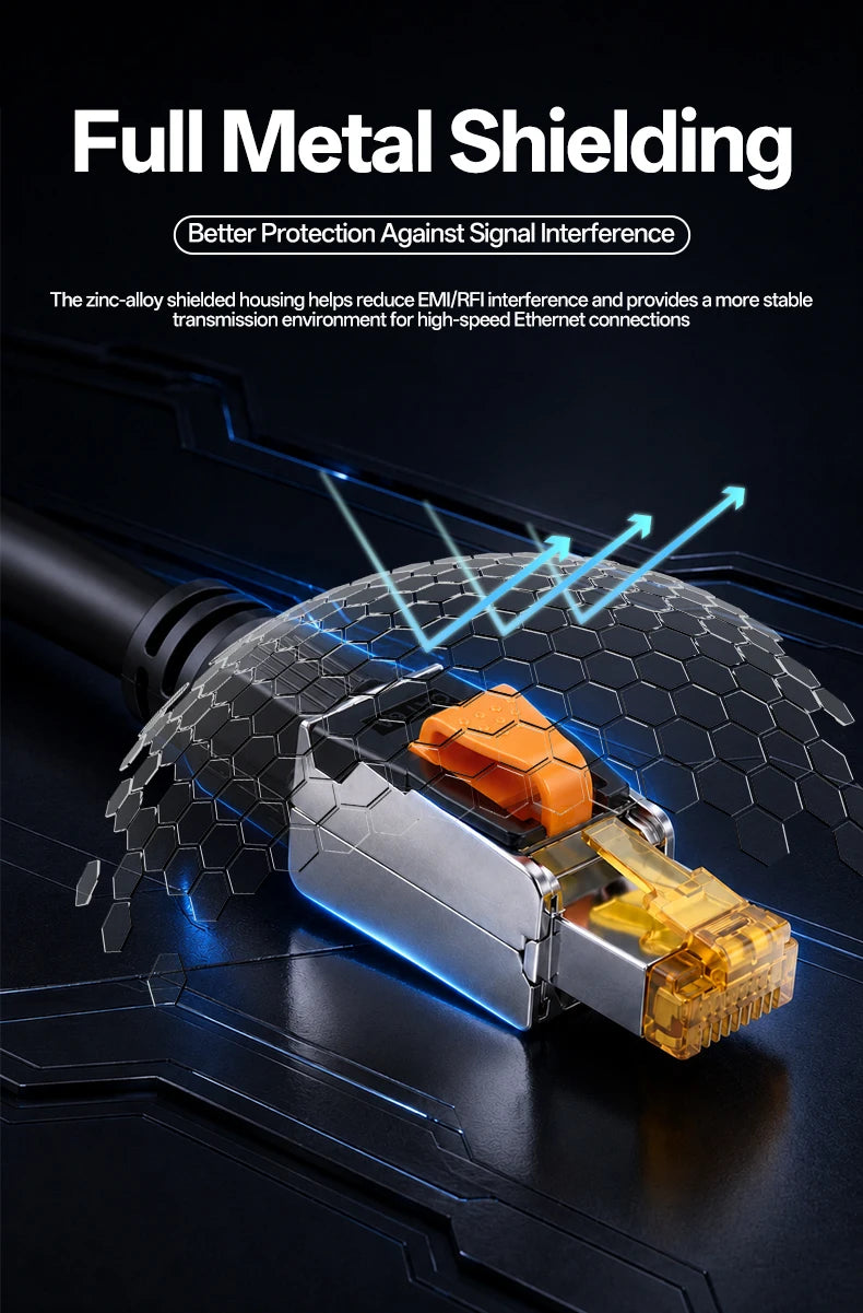 BYXGD CAT6A Tool‑Free Shielded RJ45 Connector 10Gbps 500MHz Reusable STP Ethernet Plug No Crimp Tool for 22‑26AWG Network Cable