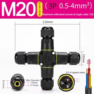 IP68 Waterproof Connector 2/3/4/5 Pin Screw Wiring Terminal Adapter For LED Light Electric Wire Connector Outdoor Junction Box