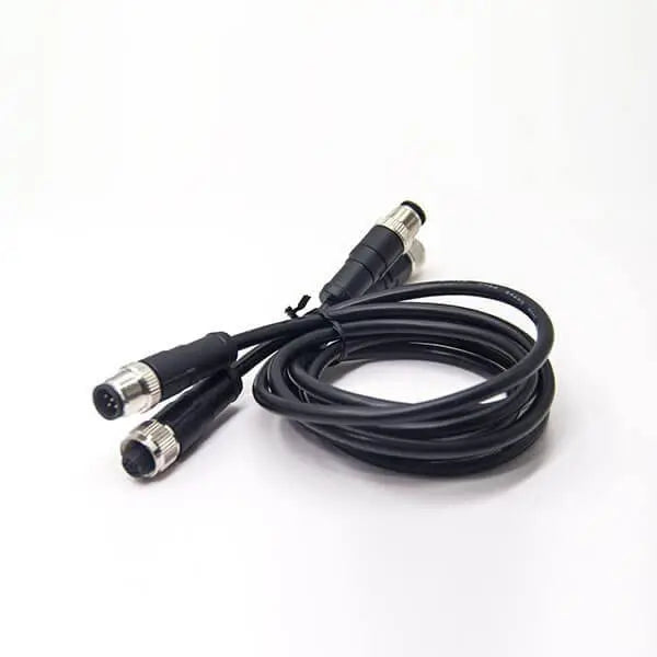 M12 Female 6Pin Connector C Code To Male Cable Crodset 0.5M AWG24