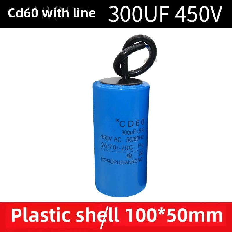 CD60 Motor Water Pump Starting Capacitor 250V 450V AC 50UF 75UF 100UF 150UF 200UF 250UF 300UF 350UF 400UF 500UF 600UF 800UF