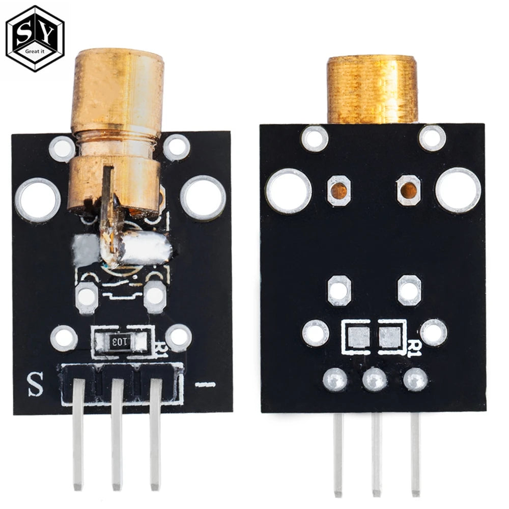 1PCS  KY-008 650nm Laser sensor Module 6mm 5V 5mW Red Laser Dot Diode Copper Head for arduino DIY Kit