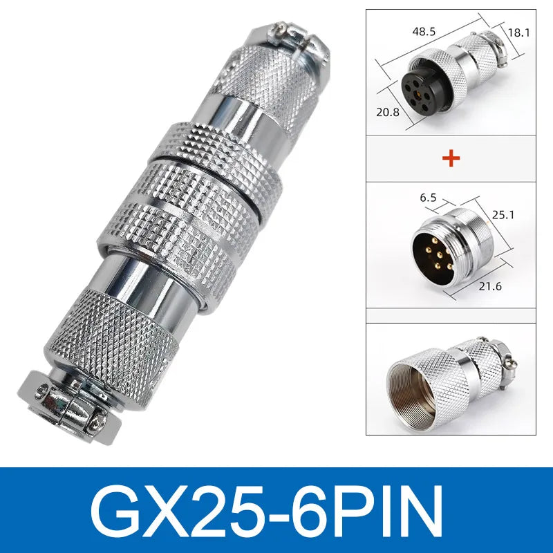 GX25 Plug Cable Connector Flange Fixing 20A 2Pin 3Pin 4Pin 5Pin 6Pin 8Pin 12Pin DF25 Circular Connectors