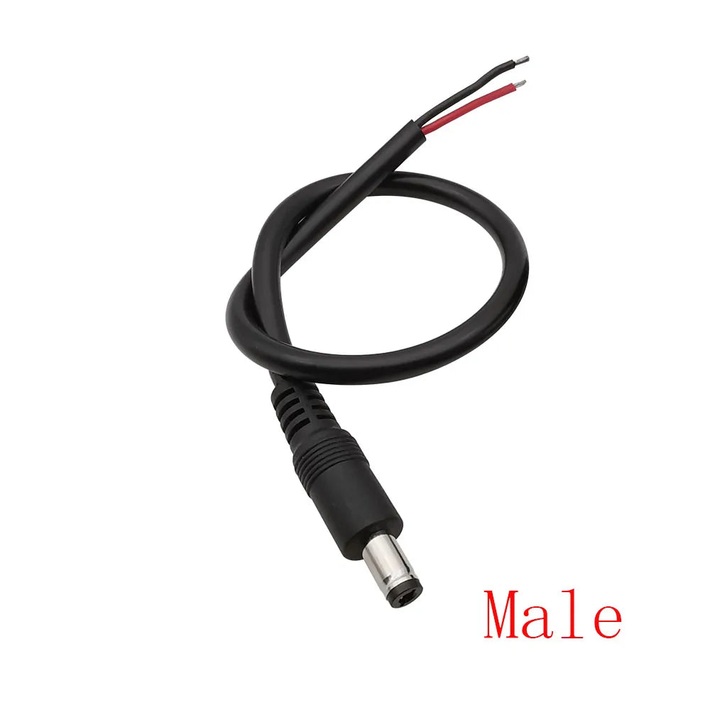 1/2/5Pcs 5.5mm x 2.1mm DC Power Connector DC Male Plug Female Jack 18AWG Cable Wire for 3528 5050 LED CCTV Camera