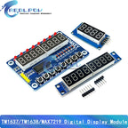 TM1638 / TM1637 4 Bits / MAX7219 8 bit Digital LED Display Module 7 Segment 0.36Inch Clock RED Anode Tube Four Serial Driver