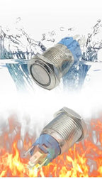 5pcs 12/16/19/22mm Metal Push Button Switch Power Waterproof IP65 Flat Circular Round LED Light Self-lock Reset 6V 12V 24V 220V