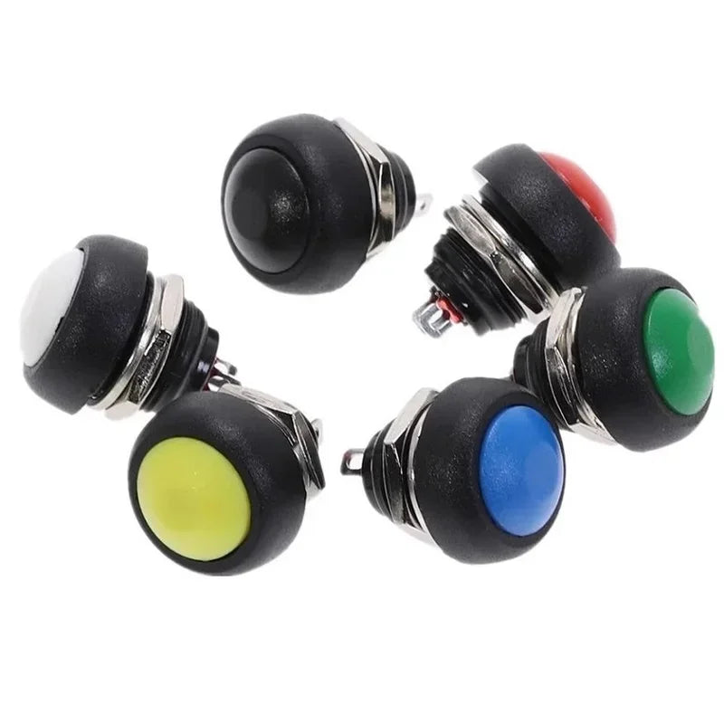 5/20/100PCS PBS-33B Black Red Green Yellow White Blue Orange Self-reset Self-locking 12mm Momentary Push Button Switch