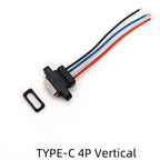 1/5 PCS TYPE-C 4P Waterproof Injection Molding with Data USB Female Seat Extension Cable About 60MM with Fixing Hole