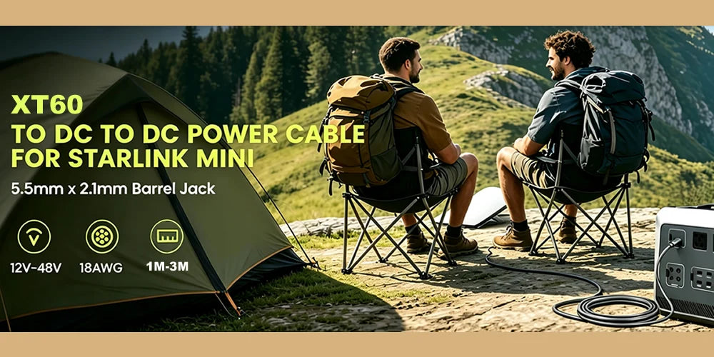 3M/1M Starlink Mini Power Cable XT60 to DC Adapter - XT60 Connector to Starlink Mini DC5521 Waterproof Plug Power Cord 5.5x2.1MM