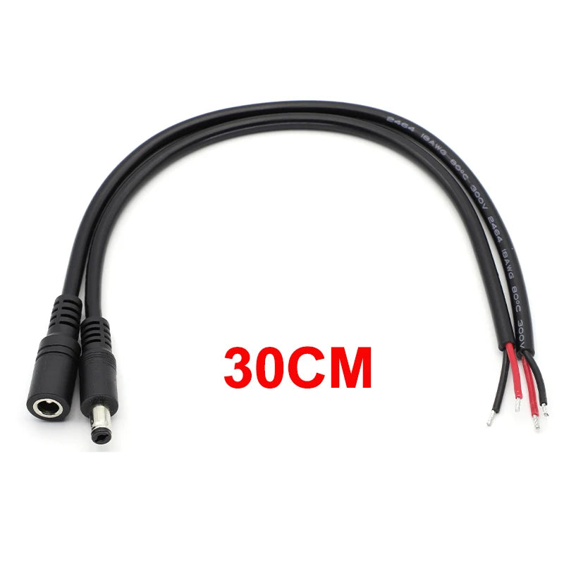 1/2/5Pcs 18AWG 5.5x2.1mm DC Male or Female Power Plug Cable Jack Adapter Connector 12V 10A Power Supply Cords DIY For CCTV LED