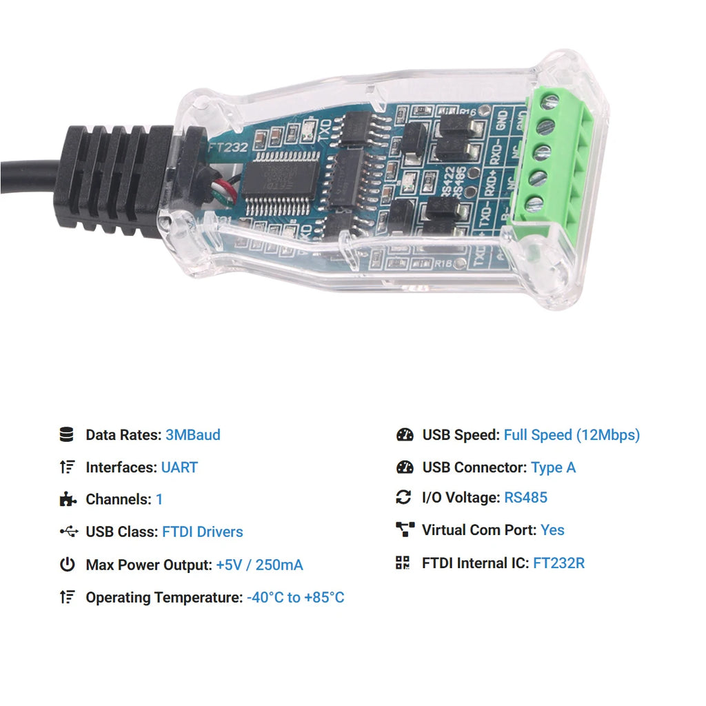 FTDI USB TO RS485 RS422 485 422 Module Communication Converter Adapter Cable with TXD RXD LED