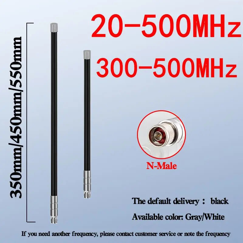 20-500 MHZ Antenna, 100-300 MHZ, 300-500 MHZ Full-Band Fiberglass Antenna, N Male Head OMNI LoRa Module Antenna, Supports Custom
