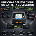 HTRC H6X2AC Dual Channel Battery Charger DC 400WX2 AC300W 16AX2 for 1S~6S Lipo Li-ion LiFe LiHV LTO NiMh RC Battery Fast Charge