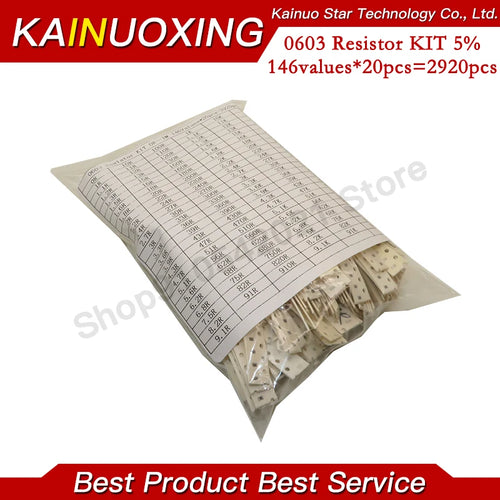 0603 0805 1206 SMD 5% Resistor Samples kit 1R-1M ohm 146ValuesX20pcs=2920pcs,