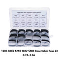 300PCS 15Values*20PCS 1206 0805 1210 1812 0.7A 0.5A 0.2A 1.1A SMD Resettable Fuse Kit 2A 2.6A 3.5A PPTC PolySwitch Self-Recovery