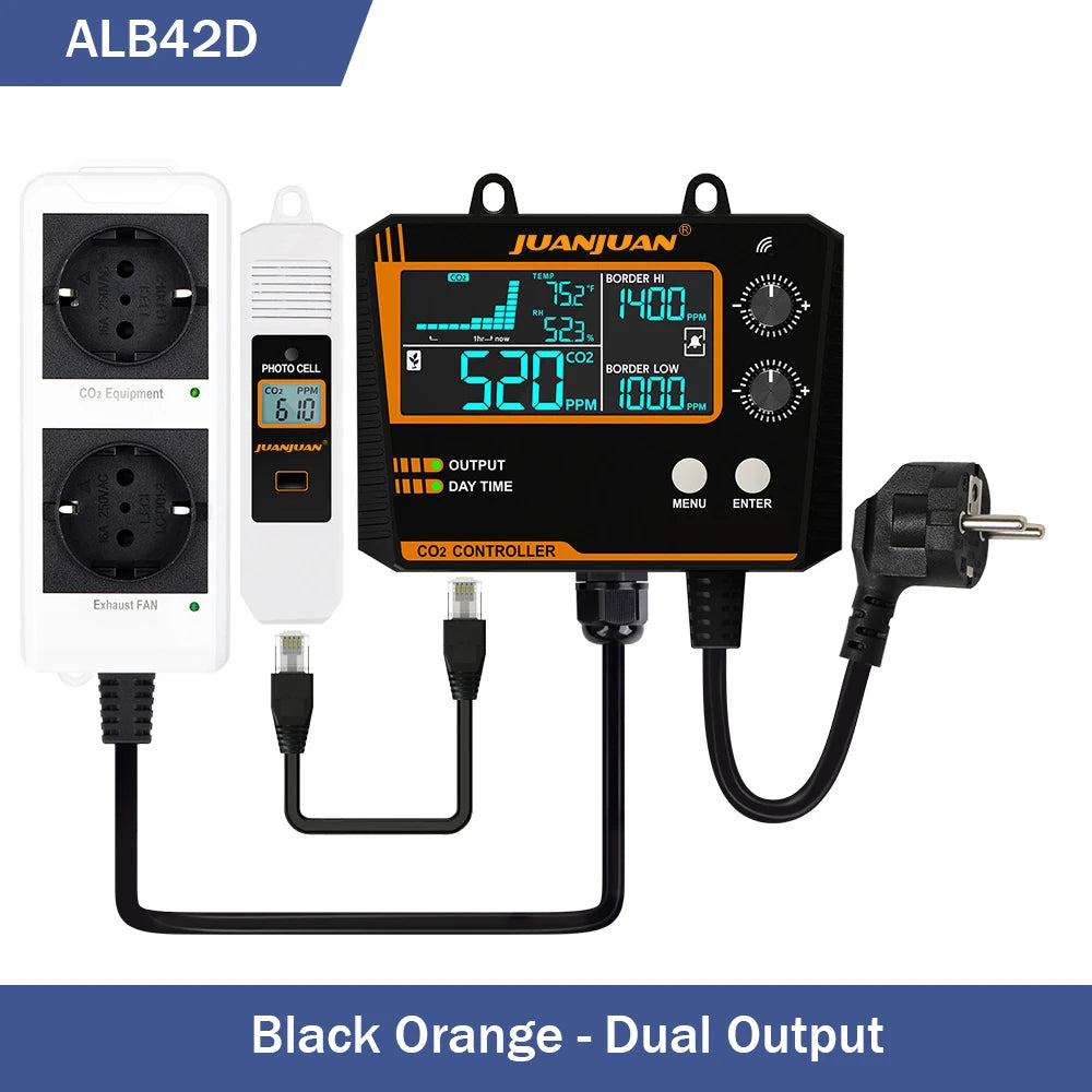 CO2 Detector for Greenhouse CO2 Monitor Controller LCD Digital Carbon Dioxide Controller CO2 Concentration Tester NDIR Sensor