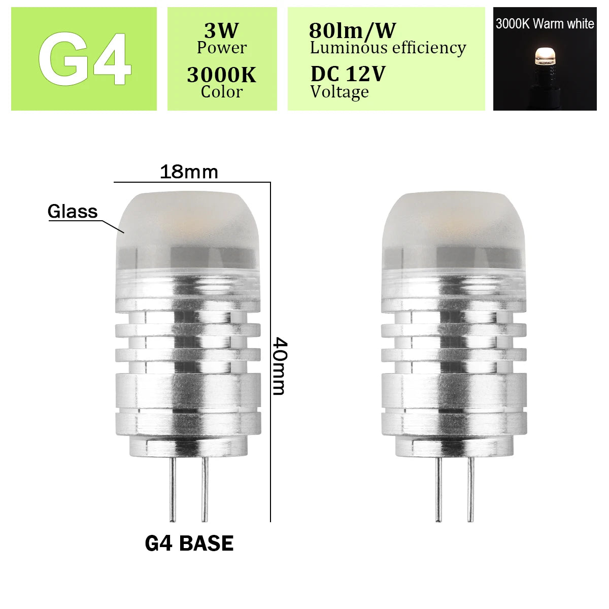 2pcs Mini G4 12V 24V LED Lamp Dimmable Light 3W COB Bulb AC DC 12V Lampada COB 360 Beam Lampada G4 COB Lights Replace Halogen