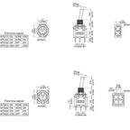 5Pcs Miniature Lever Toggle Switch Single Pole Double Throw ON-OFF-ON /ON-ON 120VAC 6A 1/4 Inch Mounting MTS-102 103 202