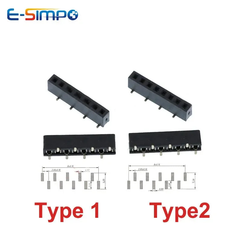 10pcs 2.0mm Pitch SMD 1*3P4P5P6P8P10P12P20P 40Pin Gold-plate Rohs PCB SMT Male PH4.3 T1 T2 Female Pin Header Socket Connector