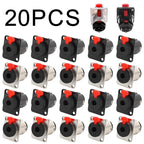 5/20PCS Professional Speaker Plug Audio Jack 6.35mm Female Socket Panel Mount Xlr Connector Black&silvercolors Banana Plugs Rca
