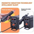 Silverflo 780W 8586D-III PRO Soldering Station 2 IN 1 Hot Air Rework Station Fsat Heating Soldering Iron with Sleep Mode