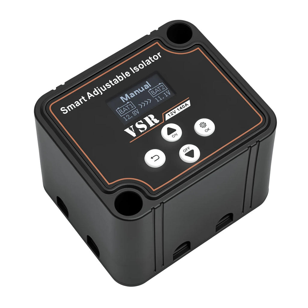 Dual Battery Smart Isolator 12V 140A Car Split VSR Charge Voltage Setting Sensitive Relay For Off-Road Camper Yacht ATV UTV Boat