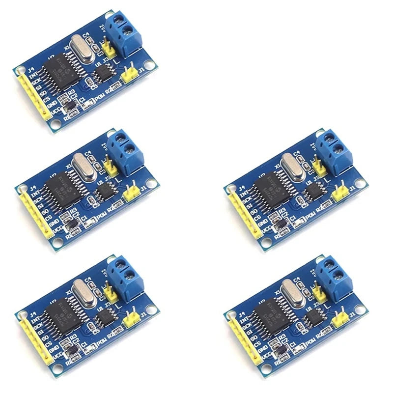 Super Sale 5pcs MCP2515 CAN Bus Module TJA1050 SPI Interface for RPi STM32 Industrial Control Automotive Diagnostics OBD2 Car