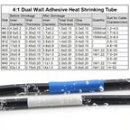 White 4:1 Heat Shrink Tube With Glue Diameter 4/6/8~20mm Dual Wall Thermoretractile Tube ﻿Cable Shrink Wrap Sleeving 1~50 meters