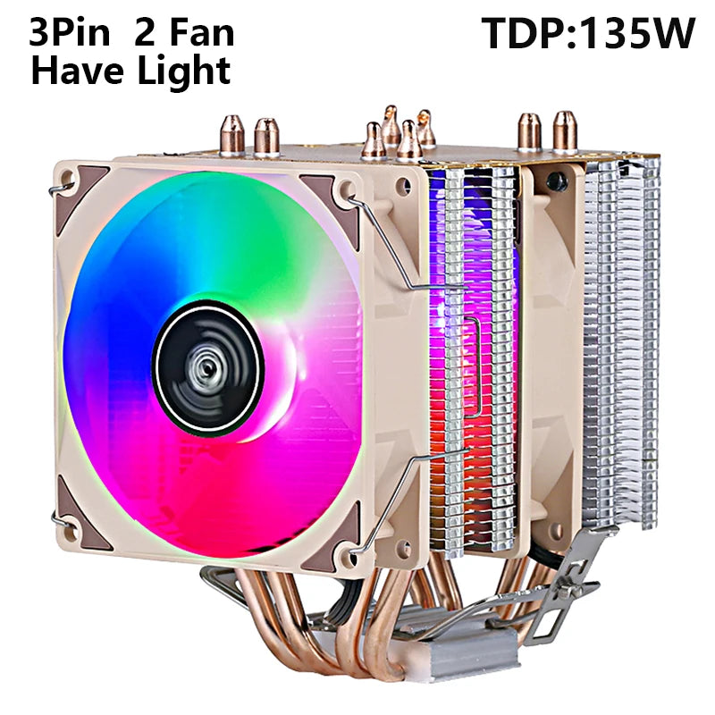 XUANFENG Air-cooled CPU Cooler 90mm Fan Twin Towers 4/6 Heat Pipe 4pin/PWM Compatible LGA2011 115x 1200 1700 X79 X99 AMD AM3 AM4