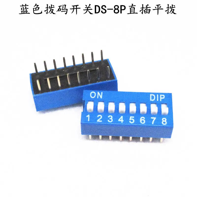 10PCS Red and blue dip switch 1 2 3 4 5 6 7 8 9 10 12PIN toggle switch spacing 2.54mm feet