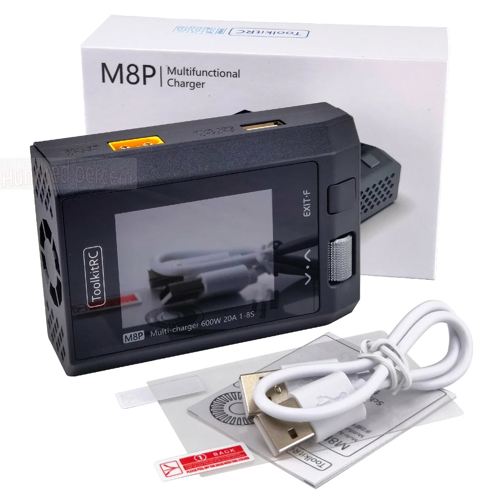 ToolkitRC M8P Intelligent Charger 1-8S 600W 20A Remote Control Car Aviation Model Aircraft Lithium Battery FPV Fast Charging