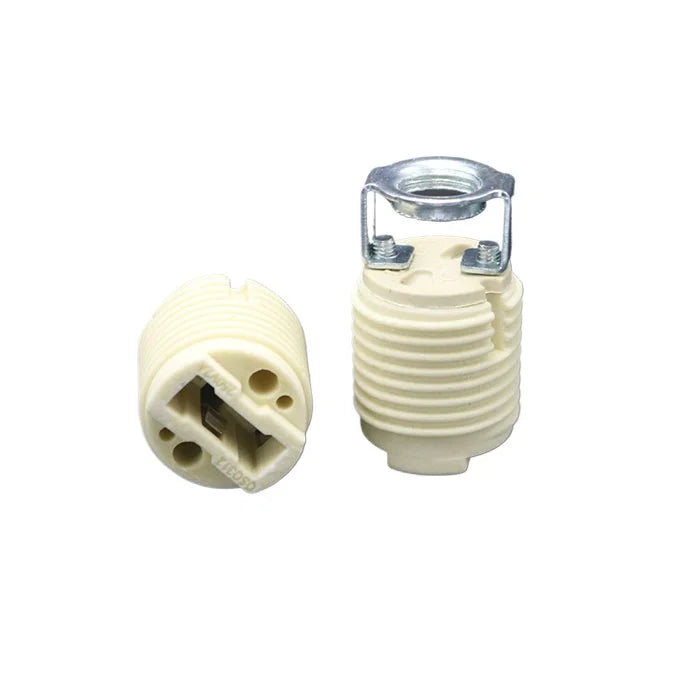 10pcs G9 Ceramic Lamp Holder, White G9 Halogen Light Bulb Base Socket with Ring,G9 Light Base Socket Kit Adapter