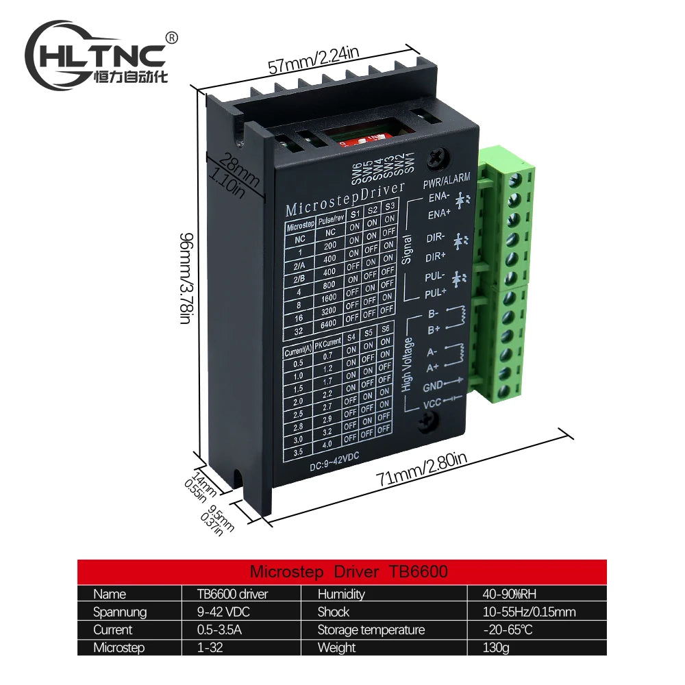 CNC Router Kit 4 Axis Nema23 3N 3A 4.2A Stepper Motor Driver TB6600 DM542 DM556 + USB Mach3 Controller + 350W 36V Power Supply