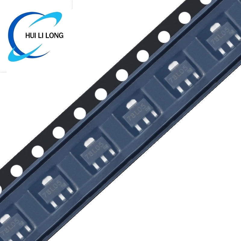 100pcs/20pcs 78L05 SOT89 7805 SOT-89 Output 5V 100mA/150mA/300mA 0.1A/0.15A/3A Linear Voltage Regulator Triode Chip IC  Original