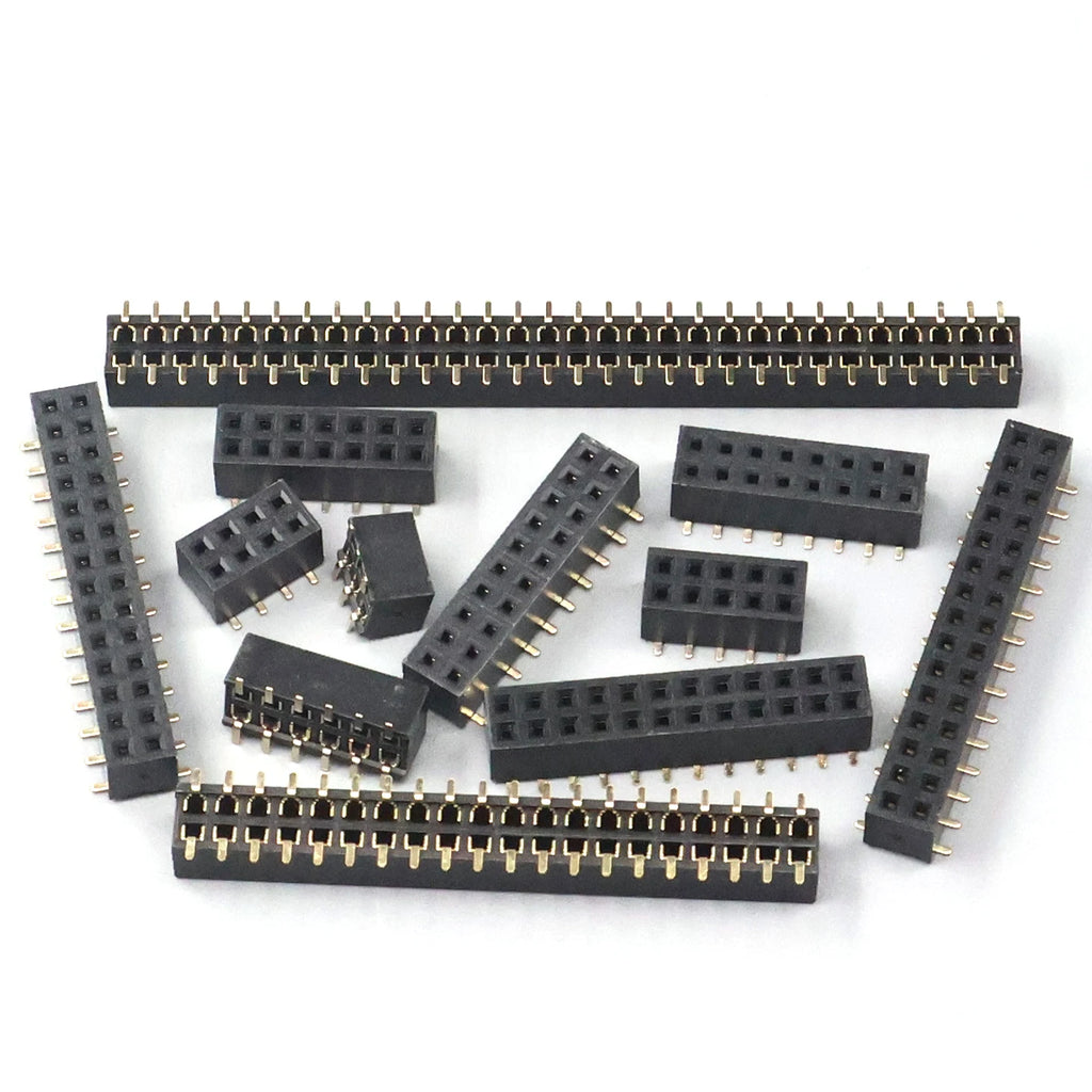 2.0mm SMD double row female header 2x2/3/4/5/6/7/8/10/20/40 pin header connector 2mm spacing bar, suitable for Arduino PCB