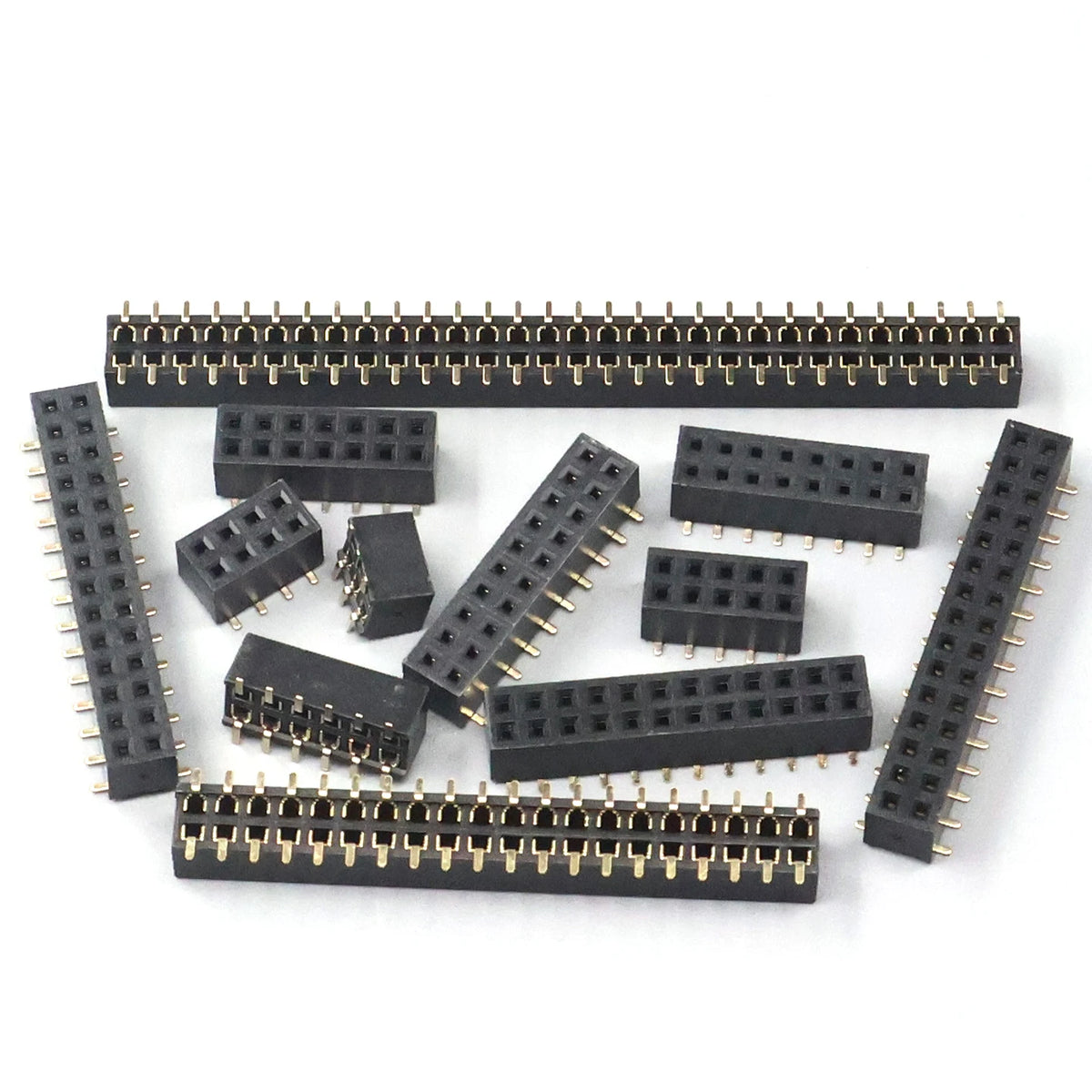 2.0mm SMD double row female header 2x2/3/4/5/6/7/8/10/20/40 pin header connector 2mm spacing bar, suitable for Arduino PCB