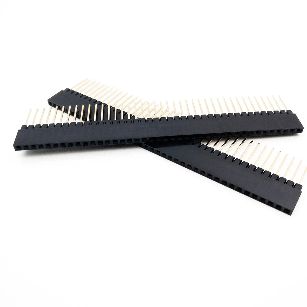 PC104 Single Row Female Header 1x40 Pin, 2.54mm Pitch Long Pin Stacking Connector Strip (5/10/20 Pcs)