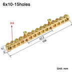 Grounding Bars Copper Wire Connector Multi-specification With Hole Screw Brass Connection Row Zero Ground Terminal Electrical