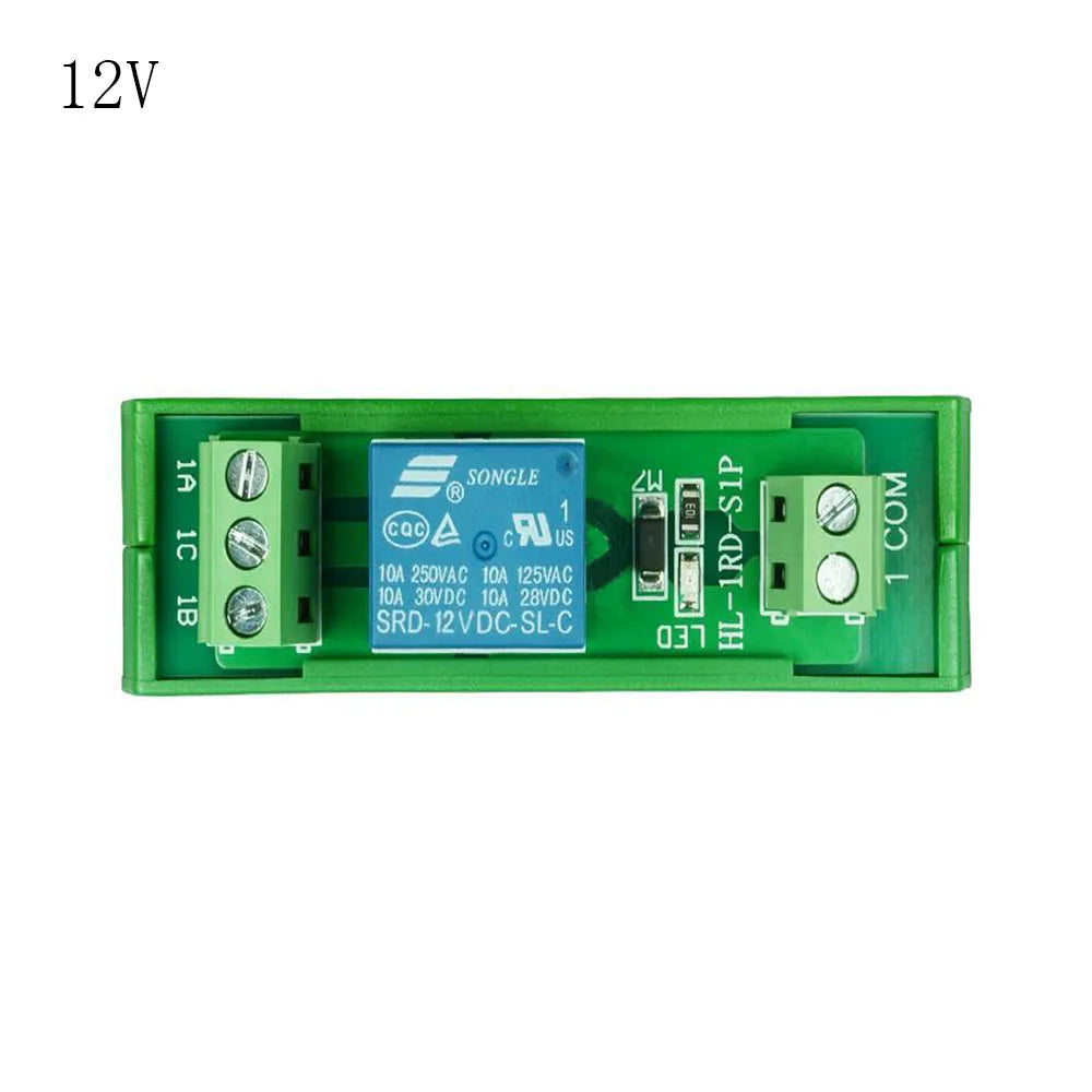 DIN Rail Mount Relay Board 5V 12V 24V 1 Channels Relay Module SRD-05VDC-SL-C SRD-12VDC-SL-C SRD-24VDC-SL-C 10A DC 1NO 1NC Relay