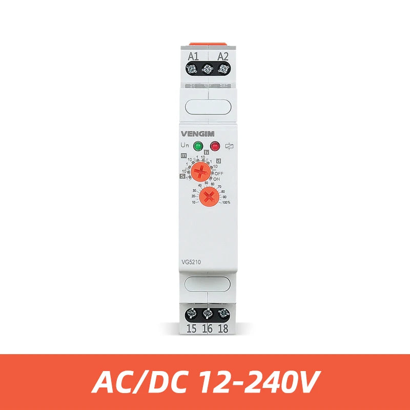 VENGIM Off Delay Time Relay 220V Or AC/DC12V-240V Timer Switch By Din Rail