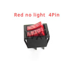 2Pcs KCD2 Double Boat Rocker Switch 6 Pin On-Off Position with Green Red Lights 20A 125VAC/16A 250V - Black No Light Option