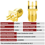 Female Jack Male Plug Adapter PCB Right Angle Mount 1.2mm Spacing Connector RPSMA-KE SMA-KE