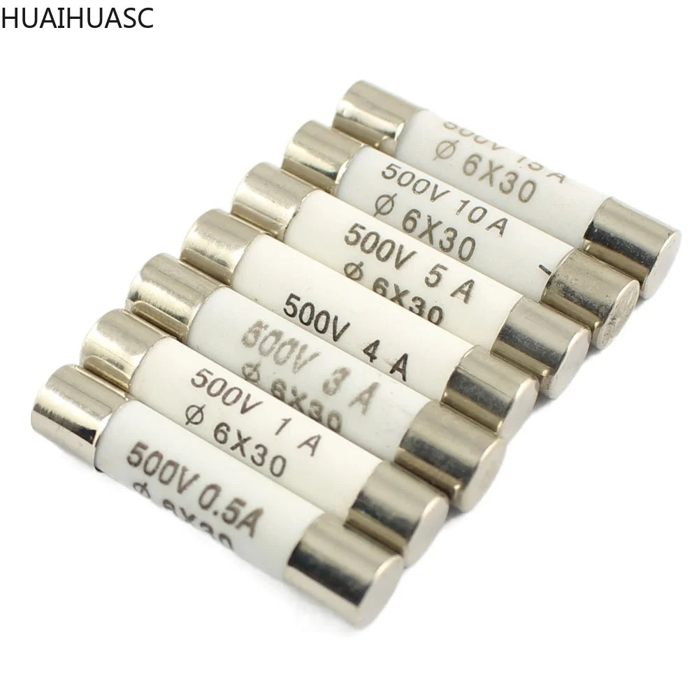 5pcs Ceramic Fuse Cartridge RO58 6x30mm 500V F 0.5A 1A 2A 3A 4A 5A 6A 8A 10A 13A 15A 16A 20A 25A 30A Fast Blow BS1362 6*30mm