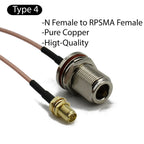 RG316 Cable N Female To SMA Male Extension Conncetor N Type L16 To RPSMA Crimp for RG-316 Pigtai Low Loss Coax Copper Brass
