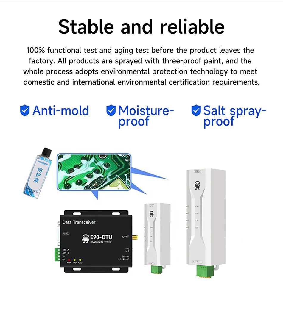 RS485 to Ethernet Serial Server CDEBYTE NA111-M DC 8～28V RS485 RJ45 TCP/UDP MQTT Small Size Modbus Industrial Grade AT Command