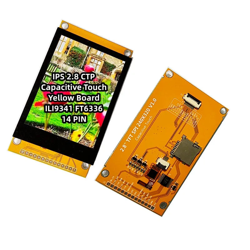New IPS 2.8 Inch ILI9341 FT6336 SPI Display 320*240 Full View Super Capacitive Touch Yellow Board