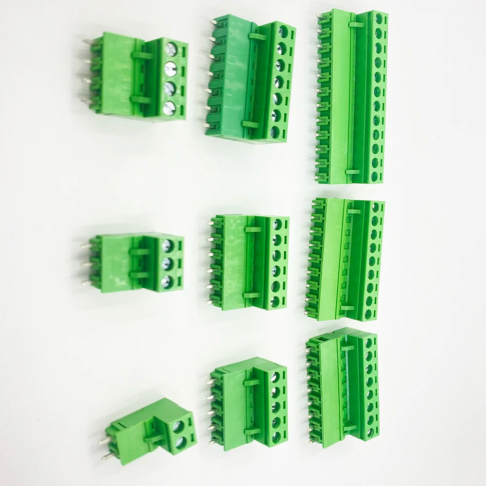 5Pair 5.08mm Pitch 2EDG Straight Pin PCB Screw Terminal Block 2/3/4/5/6/7/8/9/10/12Pin 300V 10A Wire Connector Plug-in Socket