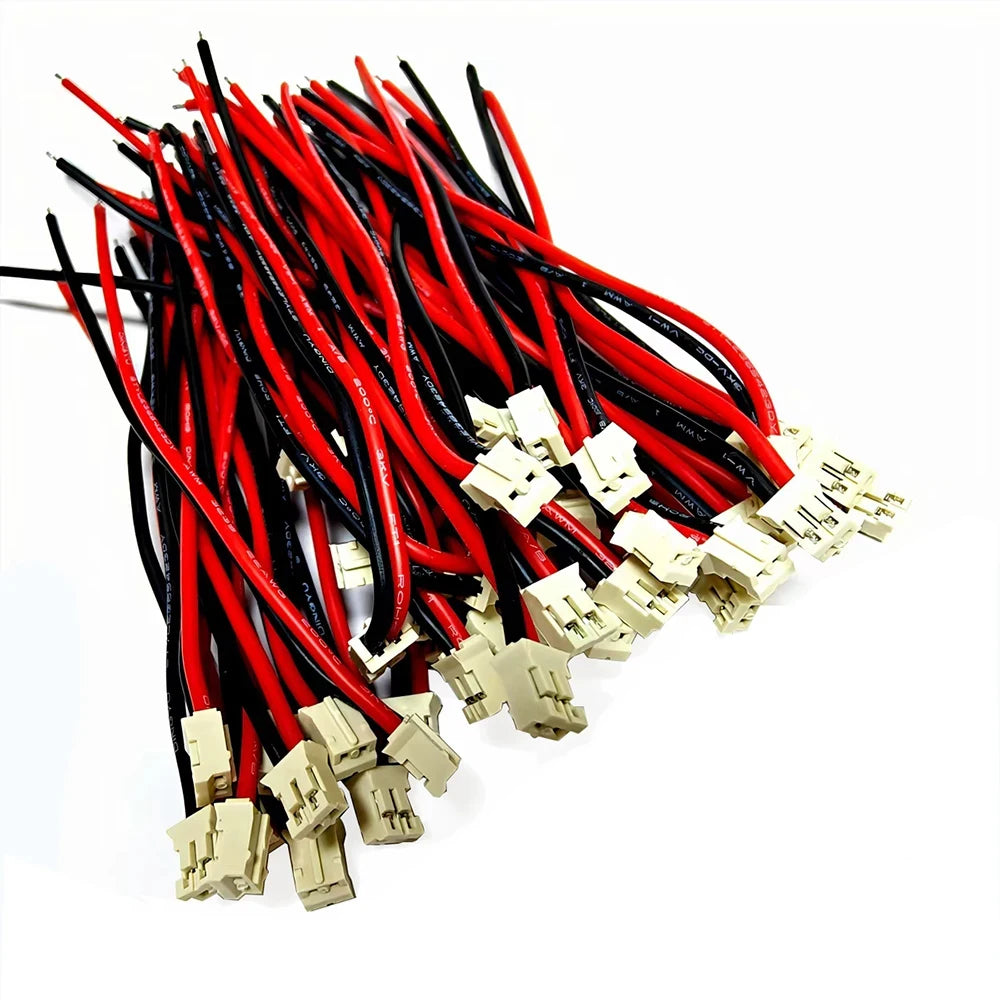 10PC PH 2.0mm 2/3/4/5/6P Terminal Wire Micro 10/20/30cm 3239 22AWG Silicon High Temp Male Plug Cable 2-core Tinned Connector